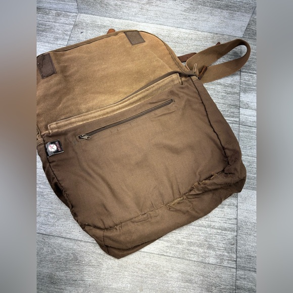 Rothco Canvas Leather Distressed Messenger Crossbody Bag 15” Computer Military - Picture 8 of 16